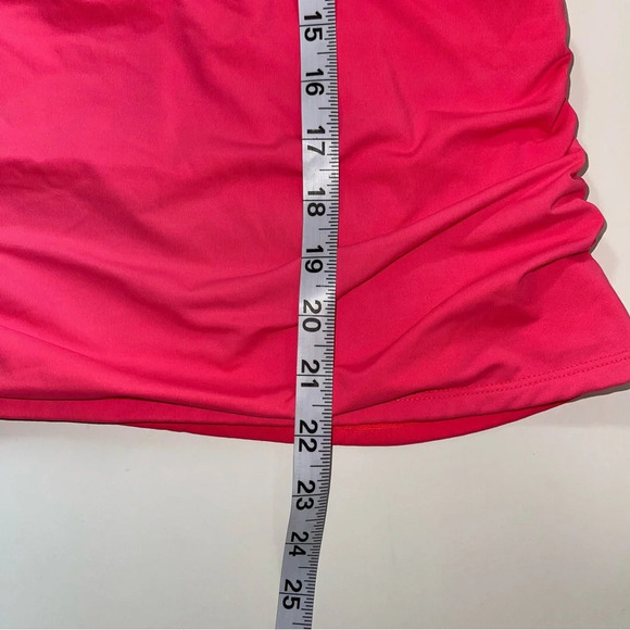 Athleta Hot Pink Halter Triangle Ruched Tankini Swim Top Small Women’s - Picture 7 of 10